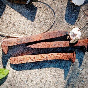 3 Vintage Rail Road Spikes For Folk Arts Protection from Ouachita Mountains